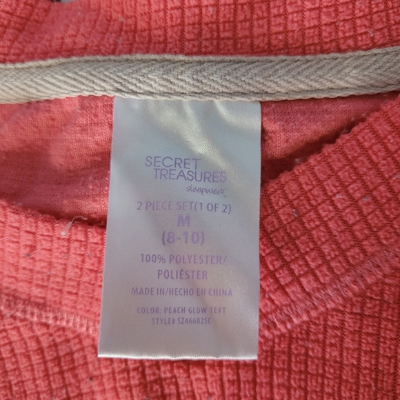 Secret Treasures coral and white pajama set - Picture 3 of 6